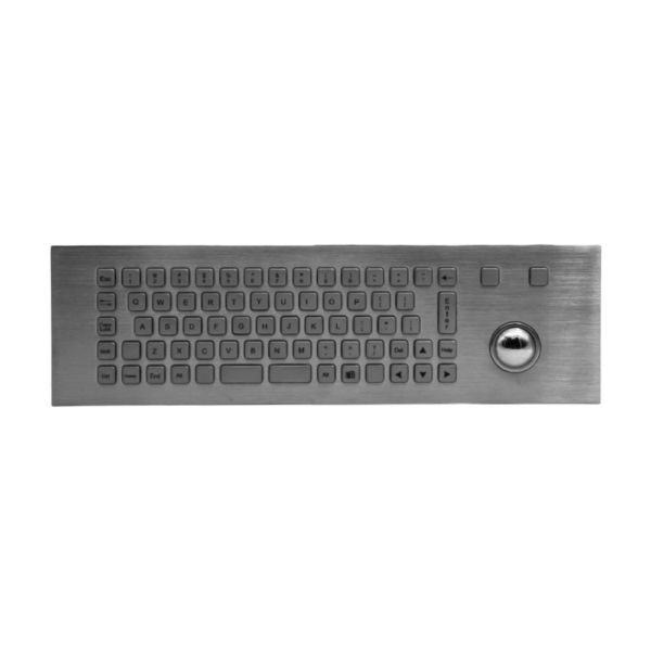 tastiera industriale in acciaio INOX con trackball