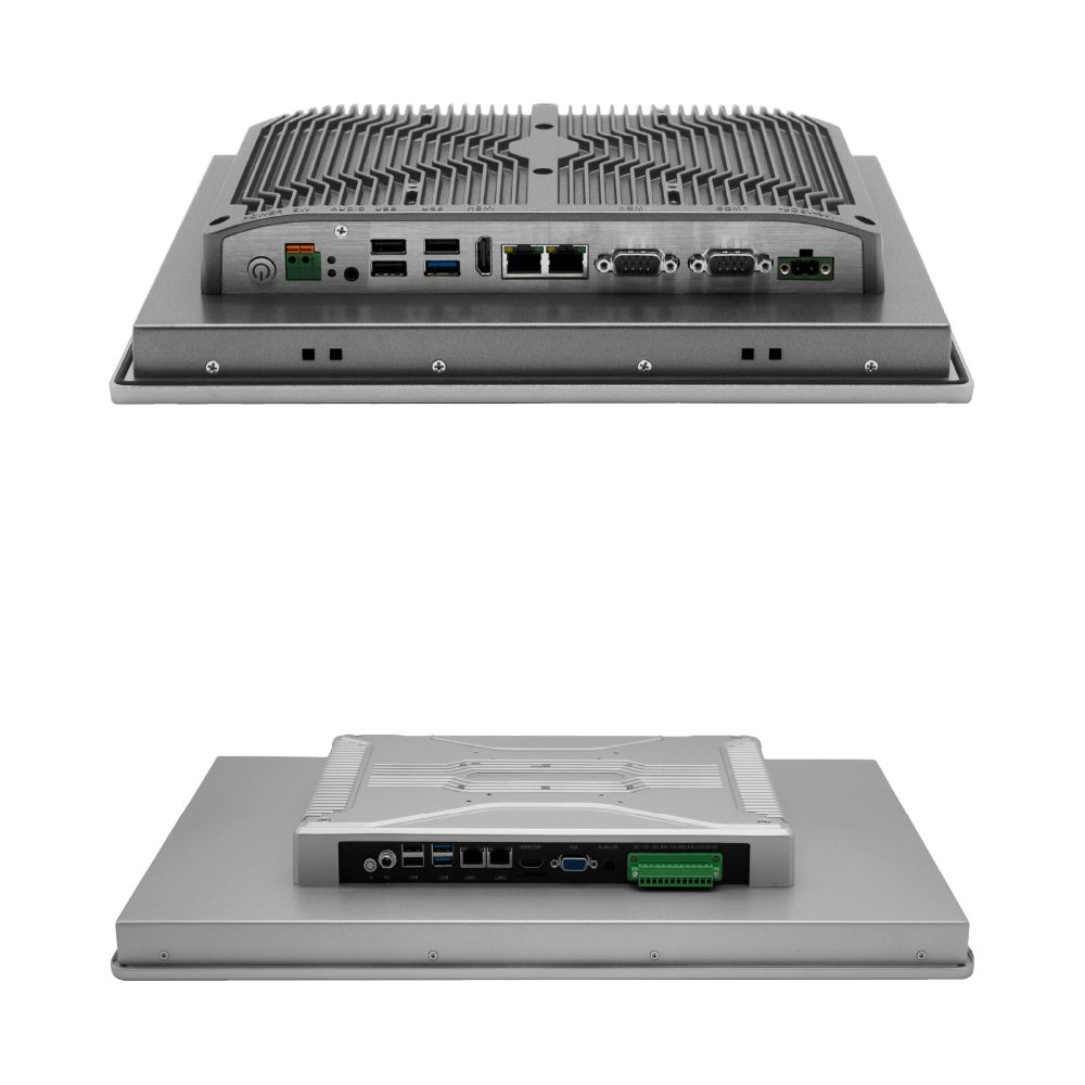 Panel PC industriale connettori COM USB HDMI VGA LAN