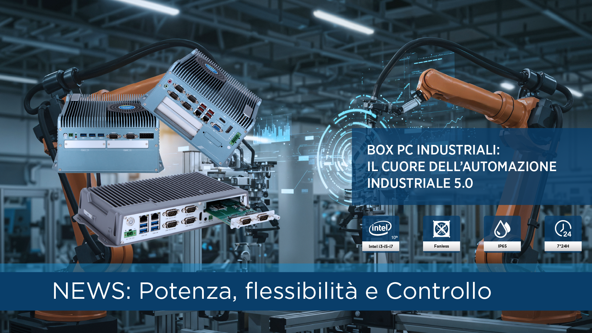 Panel PC Industriale G.P. Tecno con touch screen capacitivo per controllo macchine automatiche 4.0