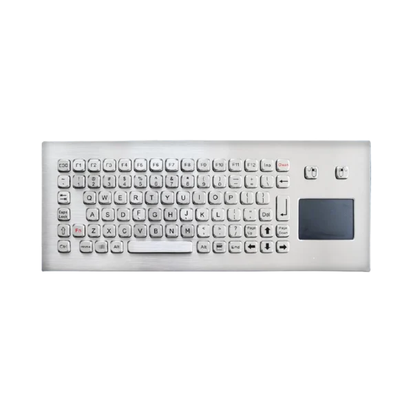 Tastiera industriale in acciaio inox IP65 a 85 tasti con touchpad e tasti funzione F1-F12