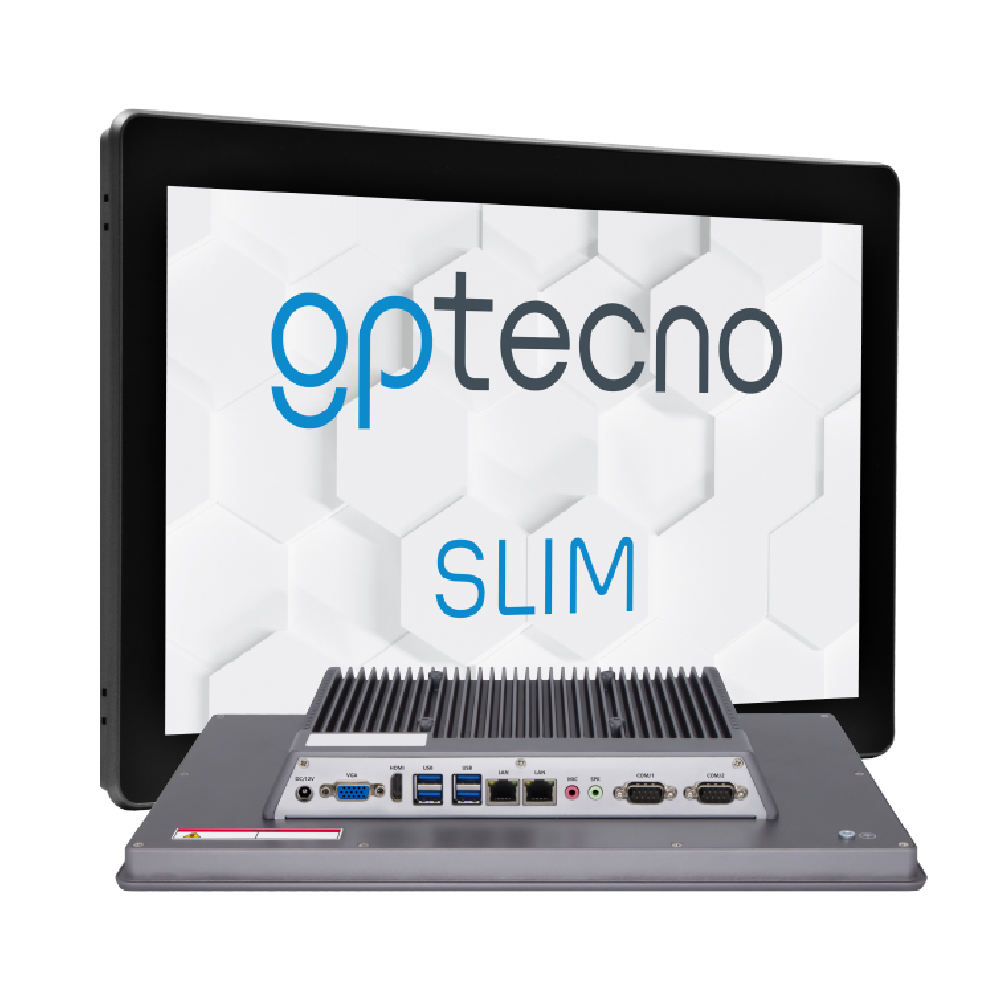 Panel PC industriale fanless IP65 Serie SLIM GP Tecno con cornice 3mm
